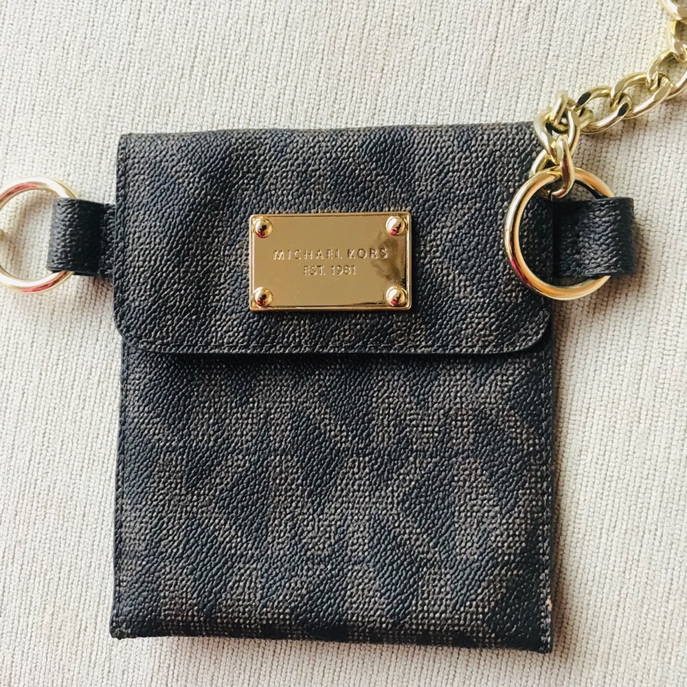 Michael Kors logo belt bag.